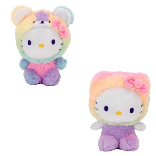BeeCrazee Rainbow Sherbert Hello Kitty 6.5" Plushies Kawaii Gifts
