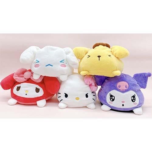 BeeCrazee Sanrio 10" Reversible Plush Hello Kitty, My Melody, Kuromi Cinnamoroll, Pompompurin Kawaii Gifts