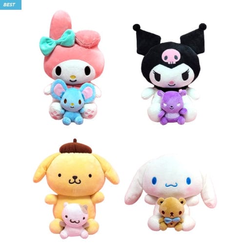 BeeCrazee Sanrio Friends 9" Plush: My Melody, Kuromi, Cinnamoroll, Pompompurin Kawaii Gifts