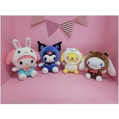 BeeCrazee Sanrio Friends Cosplay Plush: Kuromi, My Melody, Pompompurin, Cinnamoroll Kawaii Gifts
