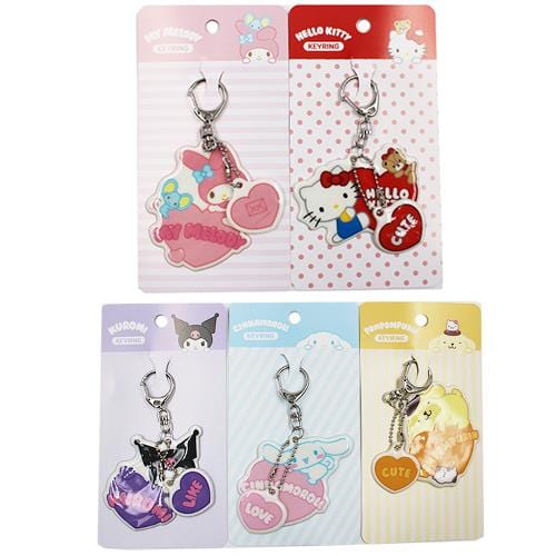 BeeCrazee SANRIO Friends Keychains: Hello Kitty, My Melody, Kuromi, Cinnamoroll, Pompompurin Kawaii Gifts