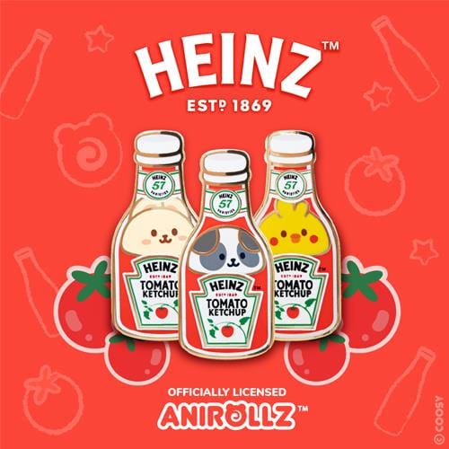 BeeCrazee Anirollz Heinz Bunniroll Enamel Pin Kawaii Gifts 810043600385