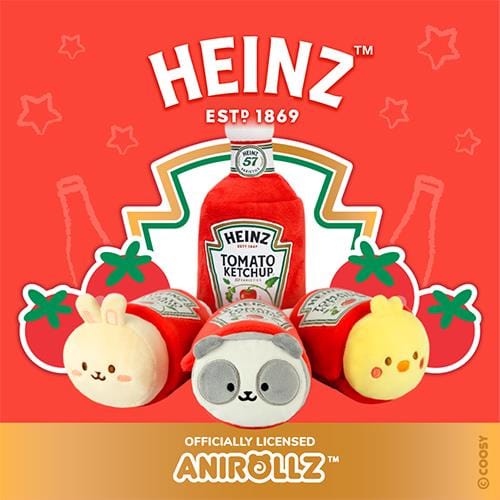 BeeCrazee Heinz Anirollz Small Plush in Heinz Ketchup Bottle Wrap Kawaii Gifts