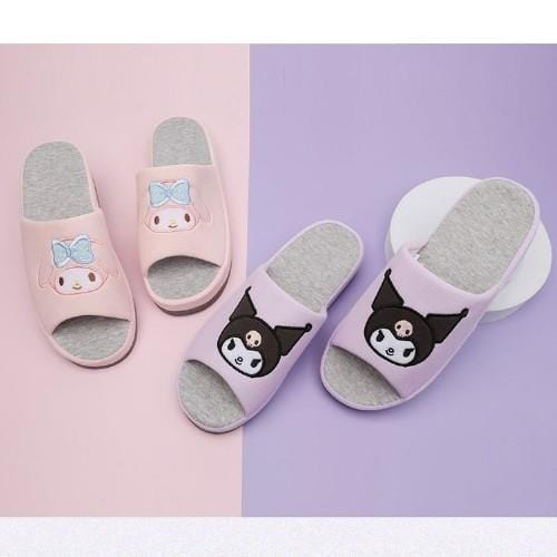 BeeCrazee Kuromi & My Melody Face Indoor Slippers Kawaii Gifts