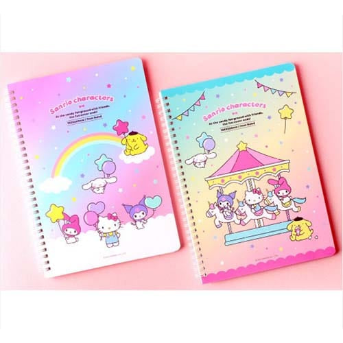 BeeCrazee Sanrio Friends Spiral Notebooks: Hello Kitty, My Melody, Kuromi, Pompompurin, Cinnamoroll Kawaii Gifts