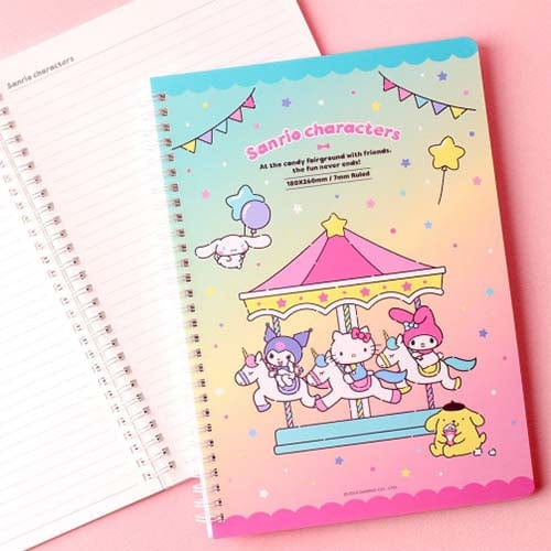 BeeCrazee Sanrio Friends Spiral Notebooks: Hello Kitty, My Melody, Kuromi, Pompompurin, Cinnamoroll Carousel Kawaii Gifts 49706198