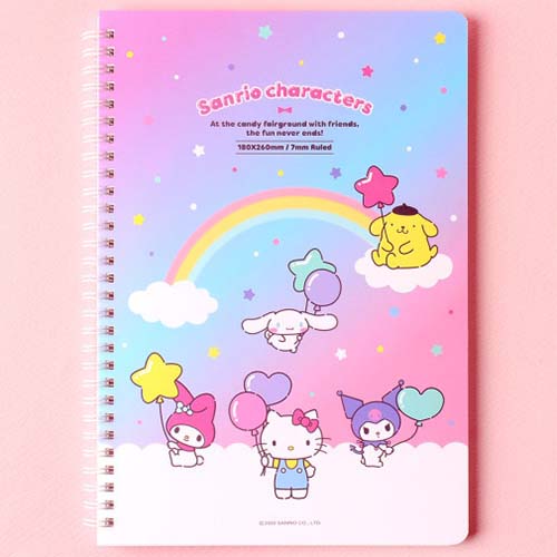 Sanrio Friends Spiral Notebooks: Hello Kitty, My Melody, Kuromi,  Pompompurin, Cinnamoroll