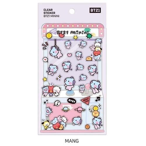 BeeCrazee BT21 CLEAR MININI STICKERS Mang Kawaii Gifts 8809761948420