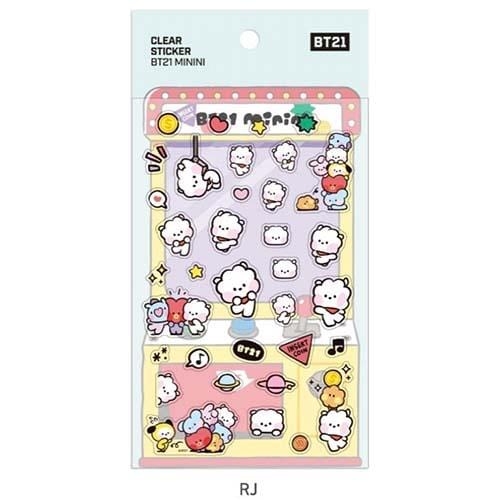 BeeCrazee BT21 CLEAR MININI STICKERS RJ. Kawaii Gifts 8809761948369
