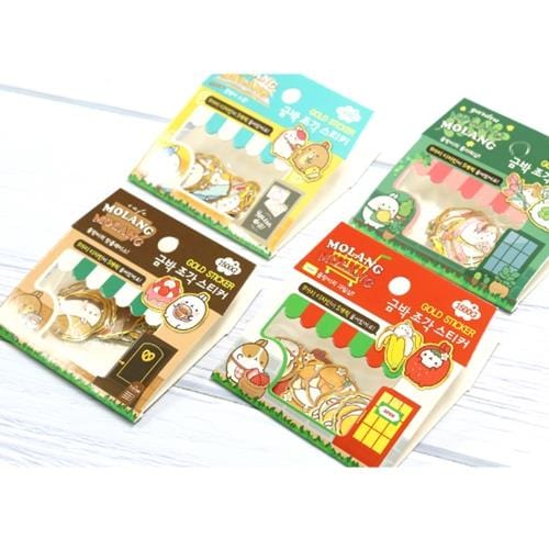 BeeCrazee Molang Gold Stickers Sacks: Supermarket, Flower Shop, School, Cafe Kawaii Gifts