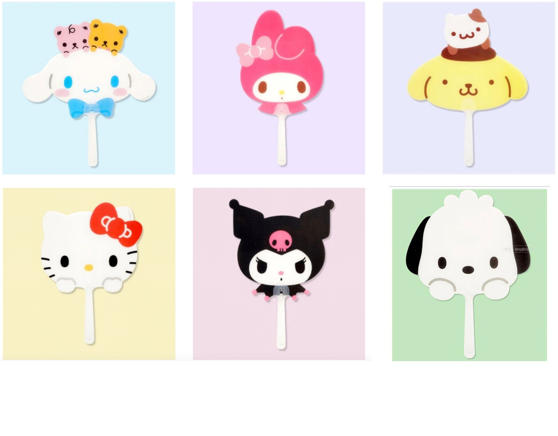 BeeCrazee Sanrio Friends Sweet Face Handy Fans: Hello Kitty, Cinnamoroll, My Melody, Kuromi, Pompompurin & Pochacco Kawaii Gifts