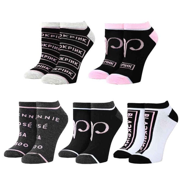BioWorld Blackpink Ankle Socks Mixed Logo 5-Pair Set Kawaii Gifts 196179427714
