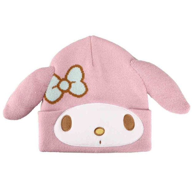 BioWorld My Melody 3D Big Face Beanie Hat with Plush Ears Kawaii Gifts 196179109719
