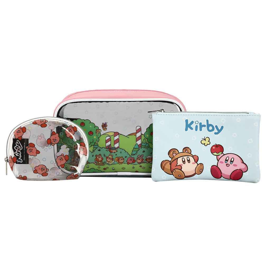 BioWorld Kirby Picnic Makeup Pouch 3-Piece Set Kawaii Gifts 196179209044