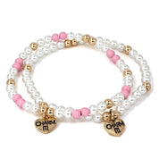 Charm It 4mm Gold Pearl Stretch Bead Bracelet Set Kawaii Gifts 794187089643