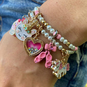 Charm It 4mm Gold Pearl Stretch Bead Bracelet Set Kawaii Gifts 794187089643