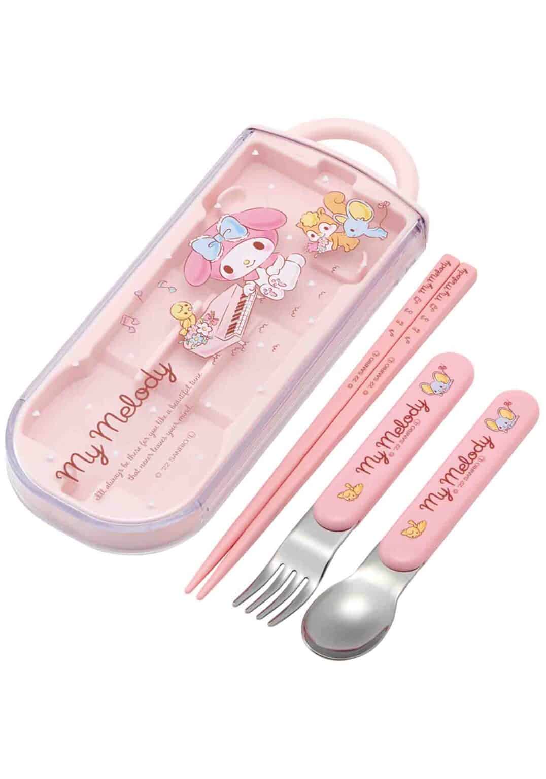 Clever Idiots Sanrio Friends Spoon Fork & Chopsticks Sets: Cinnamoroll, Hello Kitty, My Melody My Melody Kawaii Gifts 4973307600241