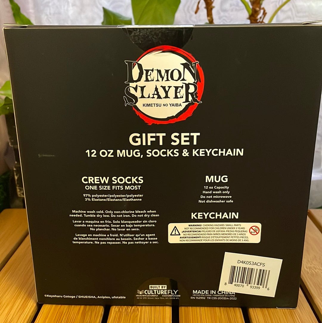 Culture Fly Demon Slayer Mug & Socks & Keychain Gift Set Kawaii Gifts 840070933996