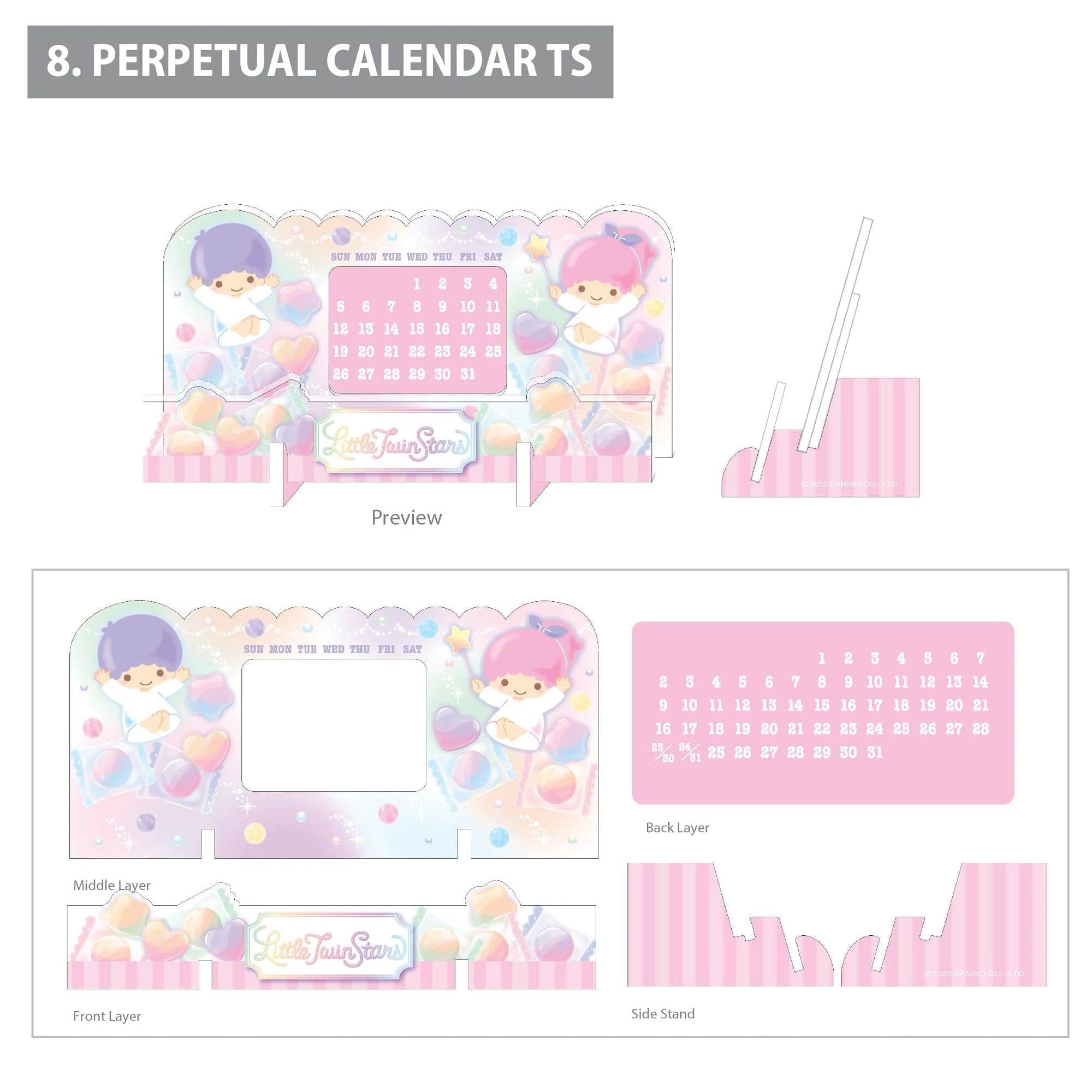 Enesco Little Twin Stars Calendar Kawaii Gifts