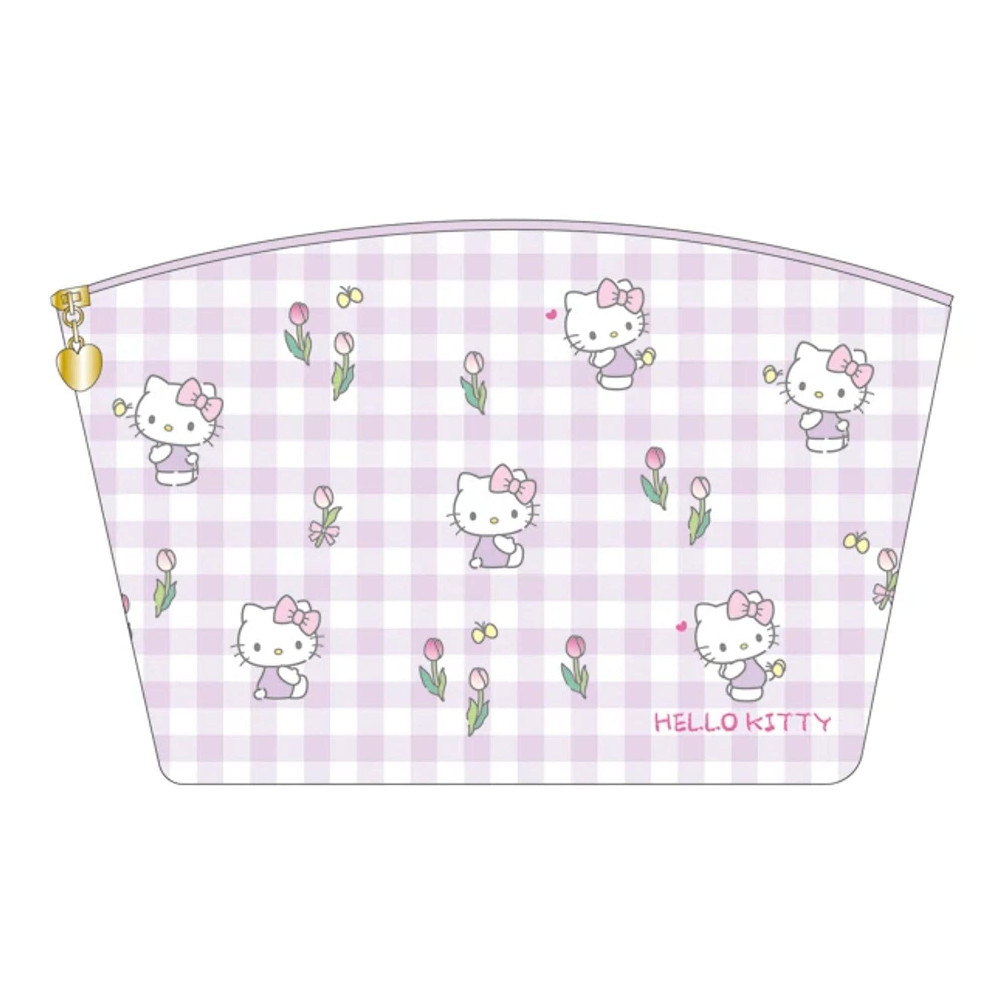 Enesco Sanrio Gingham Makeup Pouch Kawaii Gifts