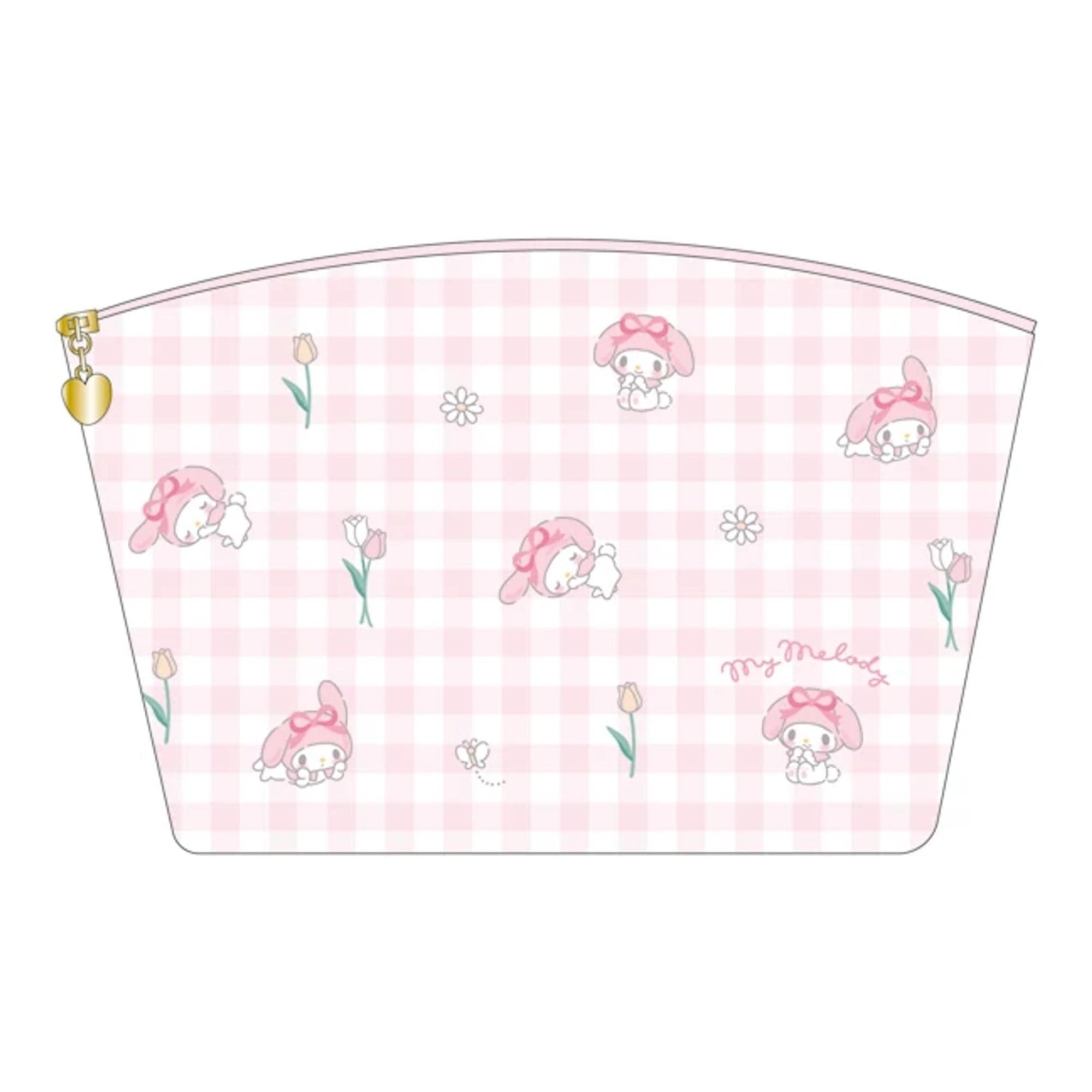 Enesco Sanrio Gingham Makeup Pouch Kawaii Gifts