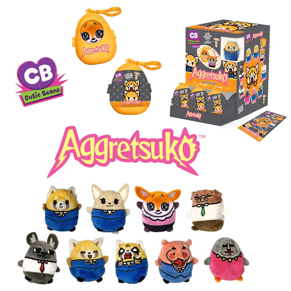Fiesta Toys CUTIE BEANS - 3 Inch AGGRETSUKO Mascot Plush Surprise Clip Pack Kawaii Gifts 091671107426