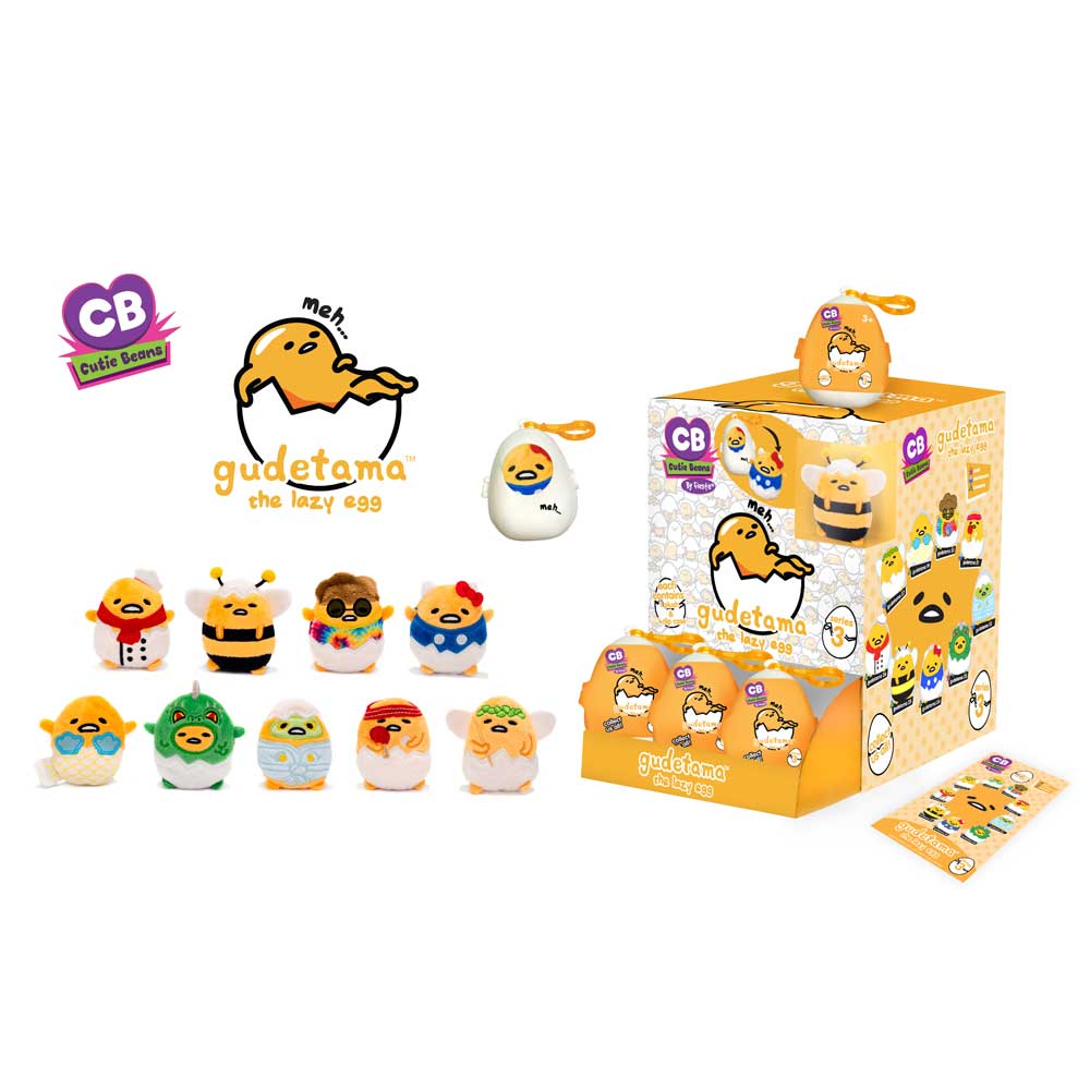Fiesta Toys CUTIE BEANS - SERIES 3 - 3 Inch GUDETAMA Plush with Backclip Surprise Box Kawaii Gifts 091671107419
