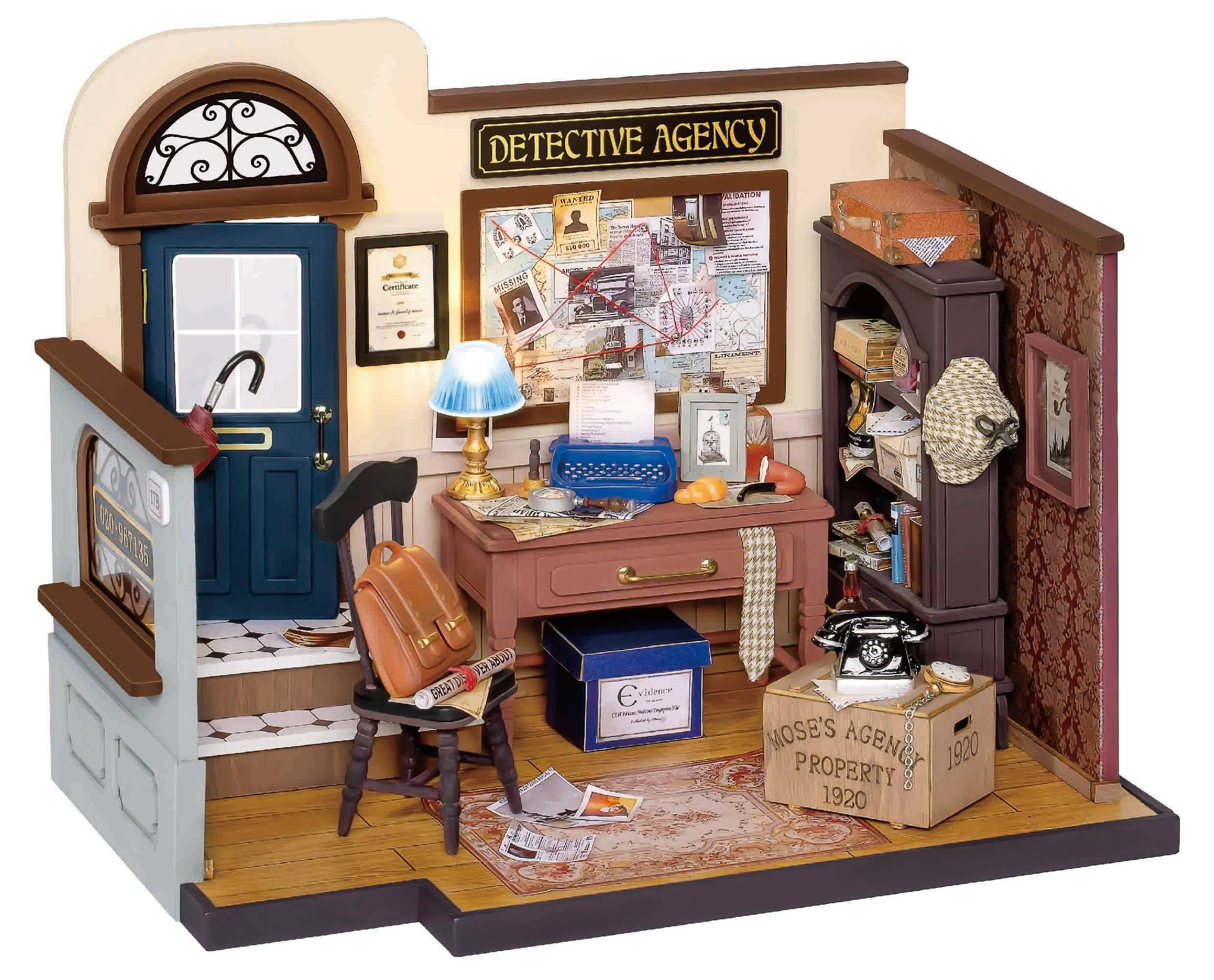Hands Craft DG157, DIY Miniature House Kit: Mose's Detective Agency Kawaii Gifts