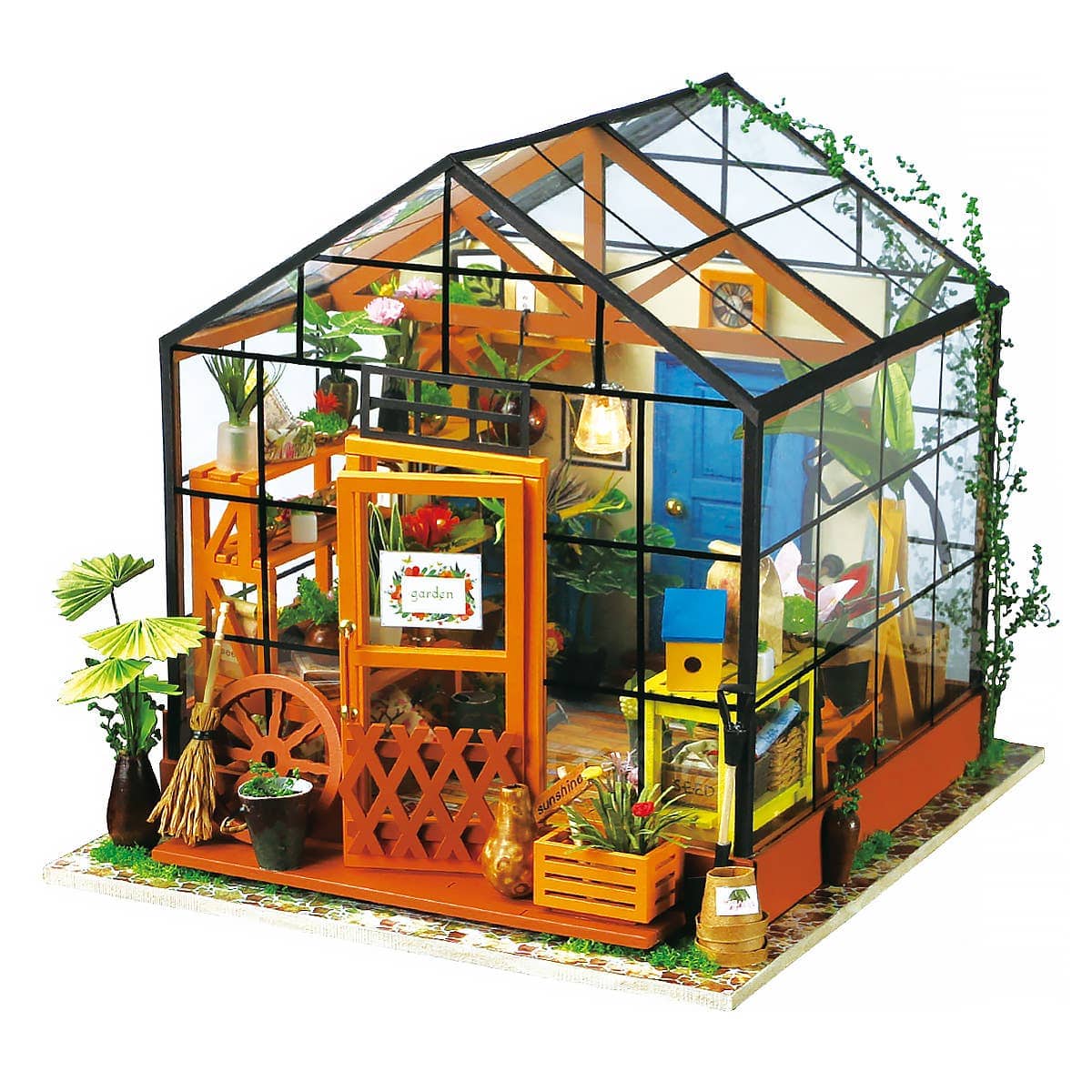Hands Craft DG104, Cathy's Flower House DIY Miniature Dollhouse Kit Kawaii Gifts 819887023237