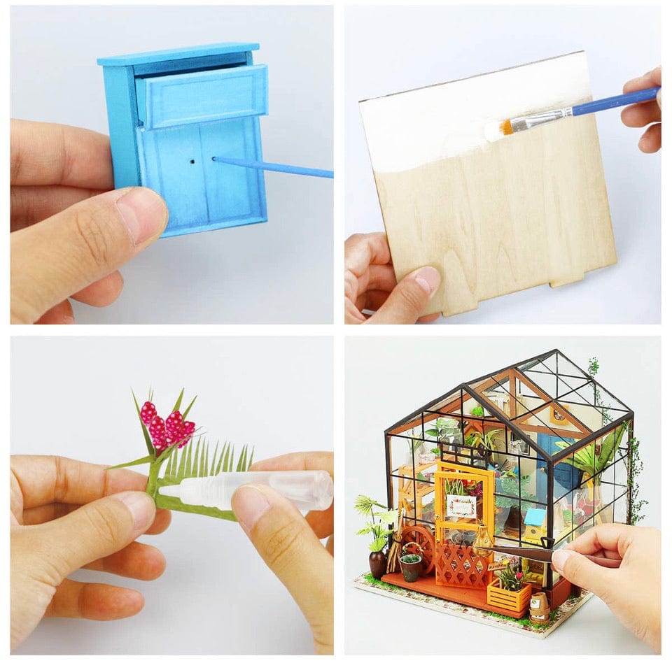 Hands Craft DG104, Cathy's Flower House DIY Miniature Dollhouse Kit Kawaii Gifts 819887023237