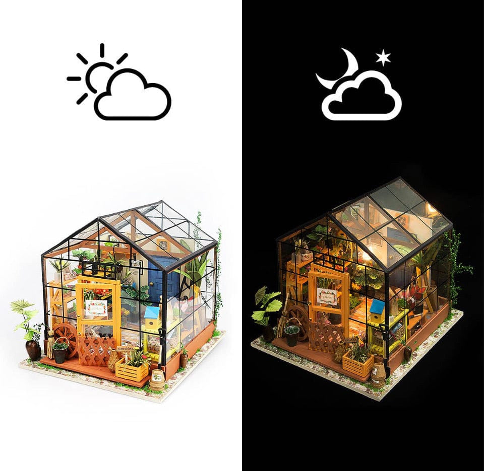 Hands Craft DG104, Cathy's Flower House DIY Miniature Dollhouse Kit Kawaii Gifts 819887023237