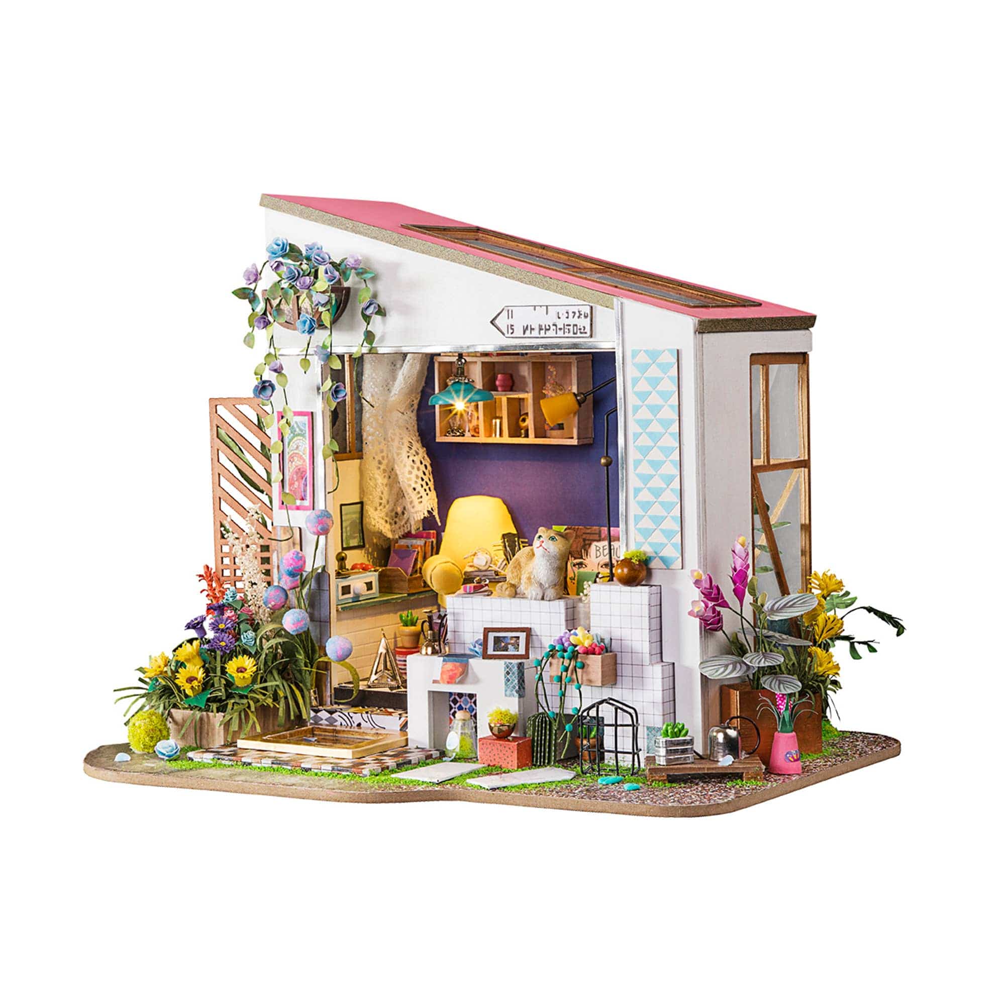 Hands Craft DG11, Lily's Porch DIY Miniature Dollhouse Kit Kawaii Gifts 819887027273
