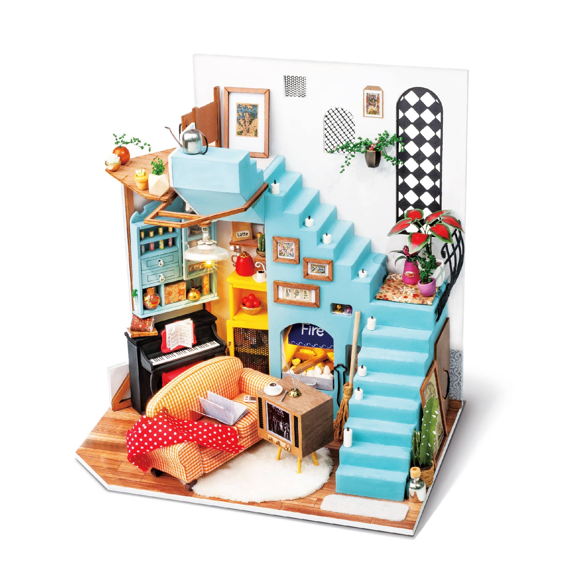 Hands Craft DG141, Joy's Living Room DIY Miniature Dollhouse Kit Kawaii Gifts 850005994794