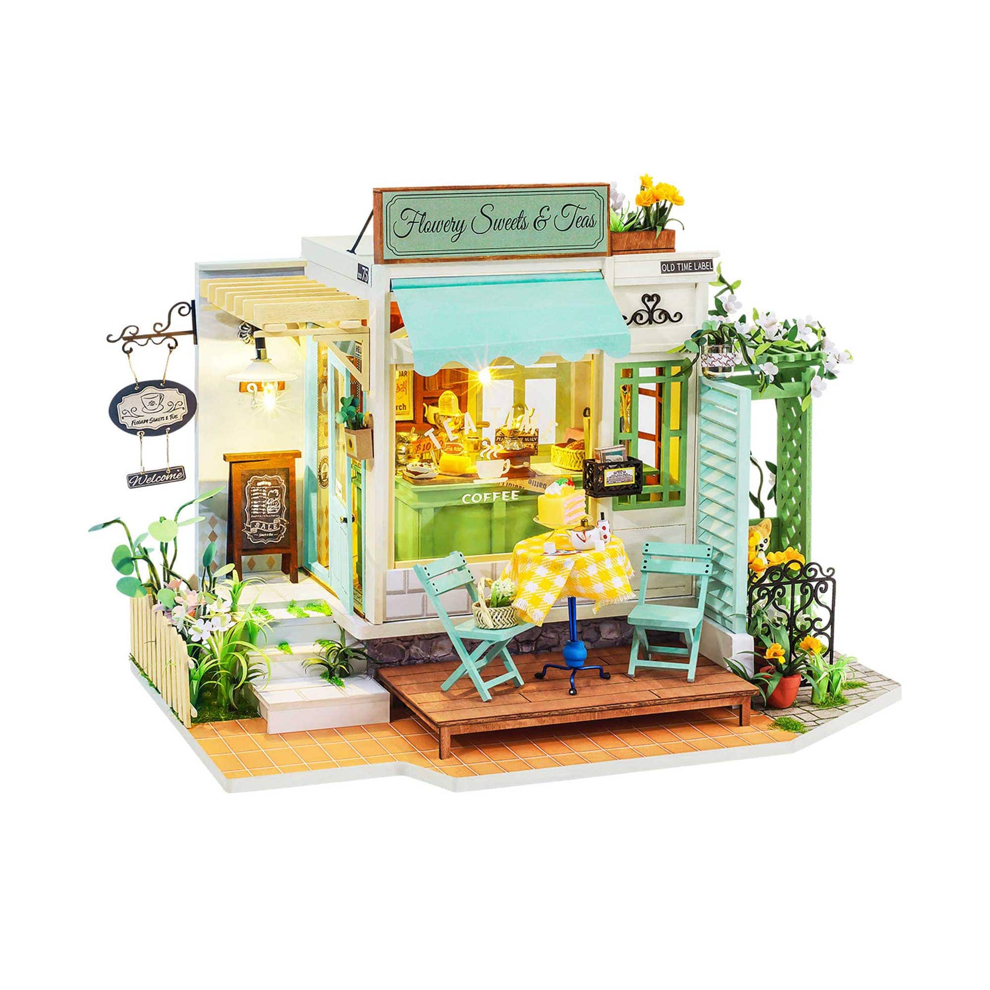 Hands Craft DG146, DIY Miniature Dollhouse Kit: Flowery Sweets & Teas Kawaii Gifts 850026738247