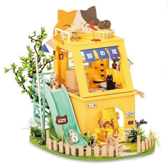 Hands Craft DG149, Cat House DIY Miniature Dollhouse Kit Kawaii Gifts 850026738179
