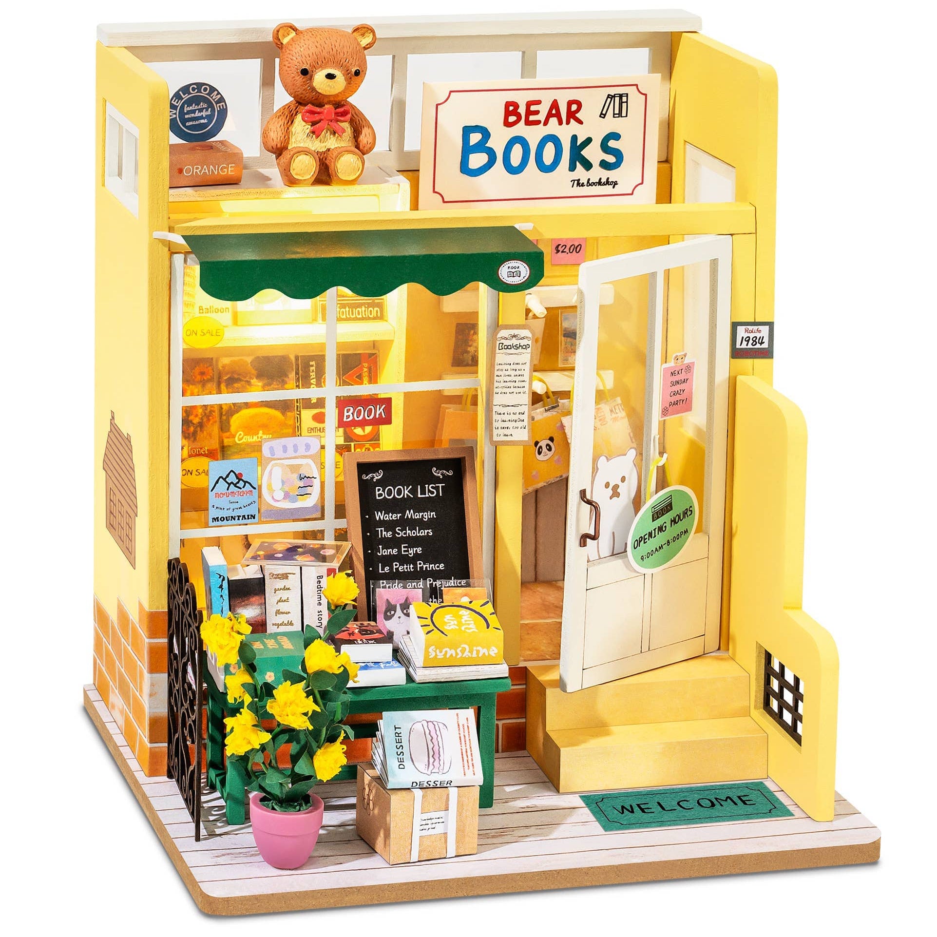 Hands Craft DG152, DIY Miniature Dollhouse Kit: Mind-Find Bookstore Kawaii Gifts 850026738421