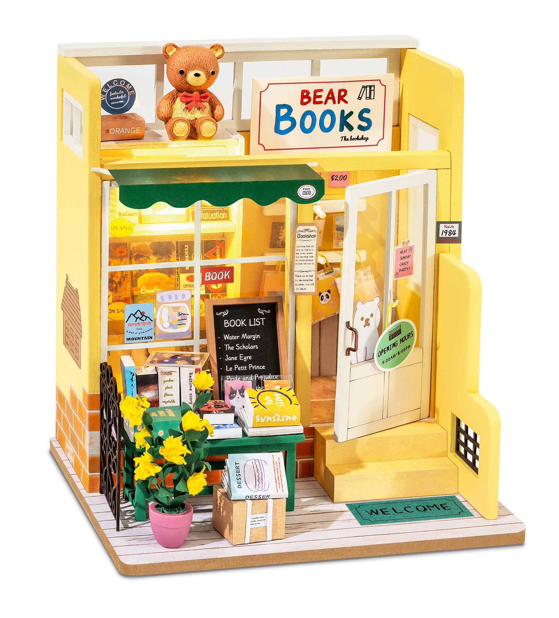 Hands Craft DG152, DIY Miniature Dollhouse Kit: Mind-Find Bookstore Kawaii Gifts 850026738421