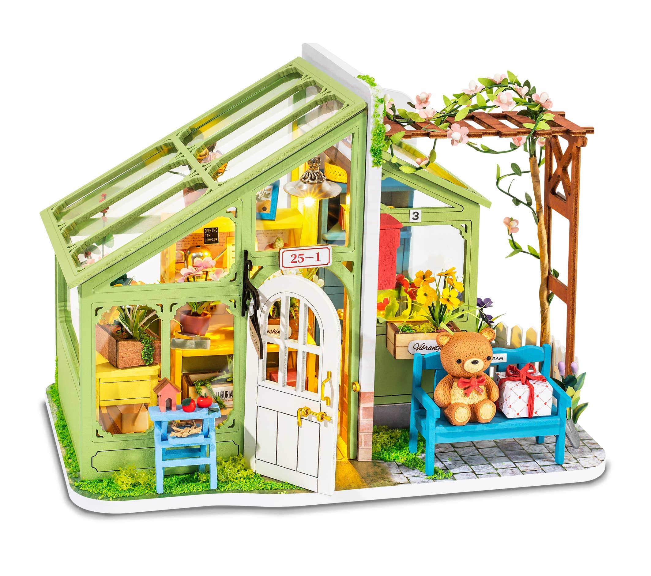 Hands Craft DG154, DIY Miniature Dollhouse Kit: Spring Encounter Flowers Kawaii Gifts 850026738445