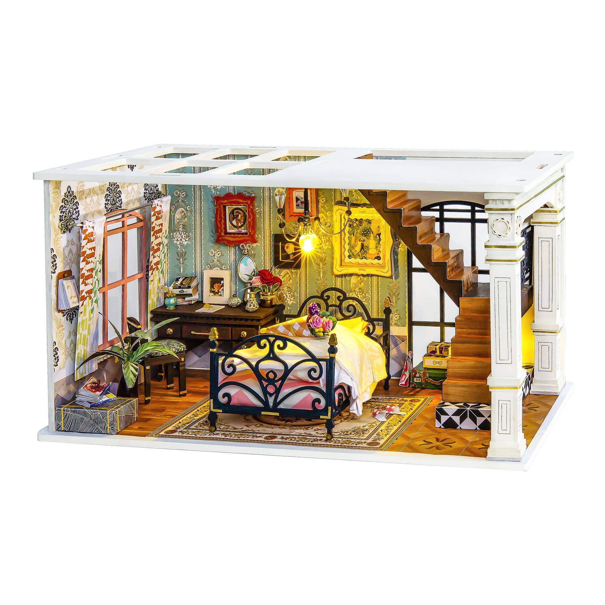 Hands Craft DGF02, Paris Bedroom DIY Miniature Dollhouse Kit Kawaii Gifts 850005994534