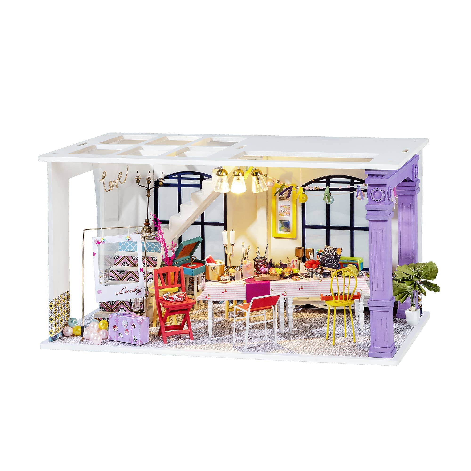 Hands Craft DGF03, Party Time DIY Miniature Dollhouse Kit Kawaii Gifts 850005994541