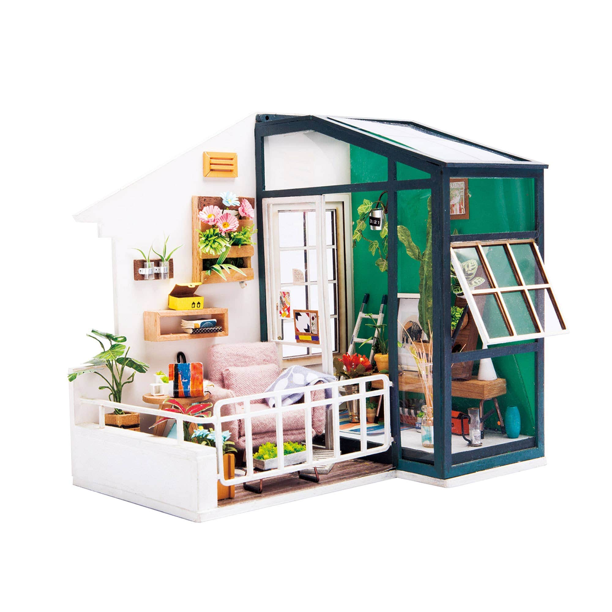 Hands Craft DGM05, Balcony DIY Miniature Dollhouse Kit Kawaii Gifts 819887027310
