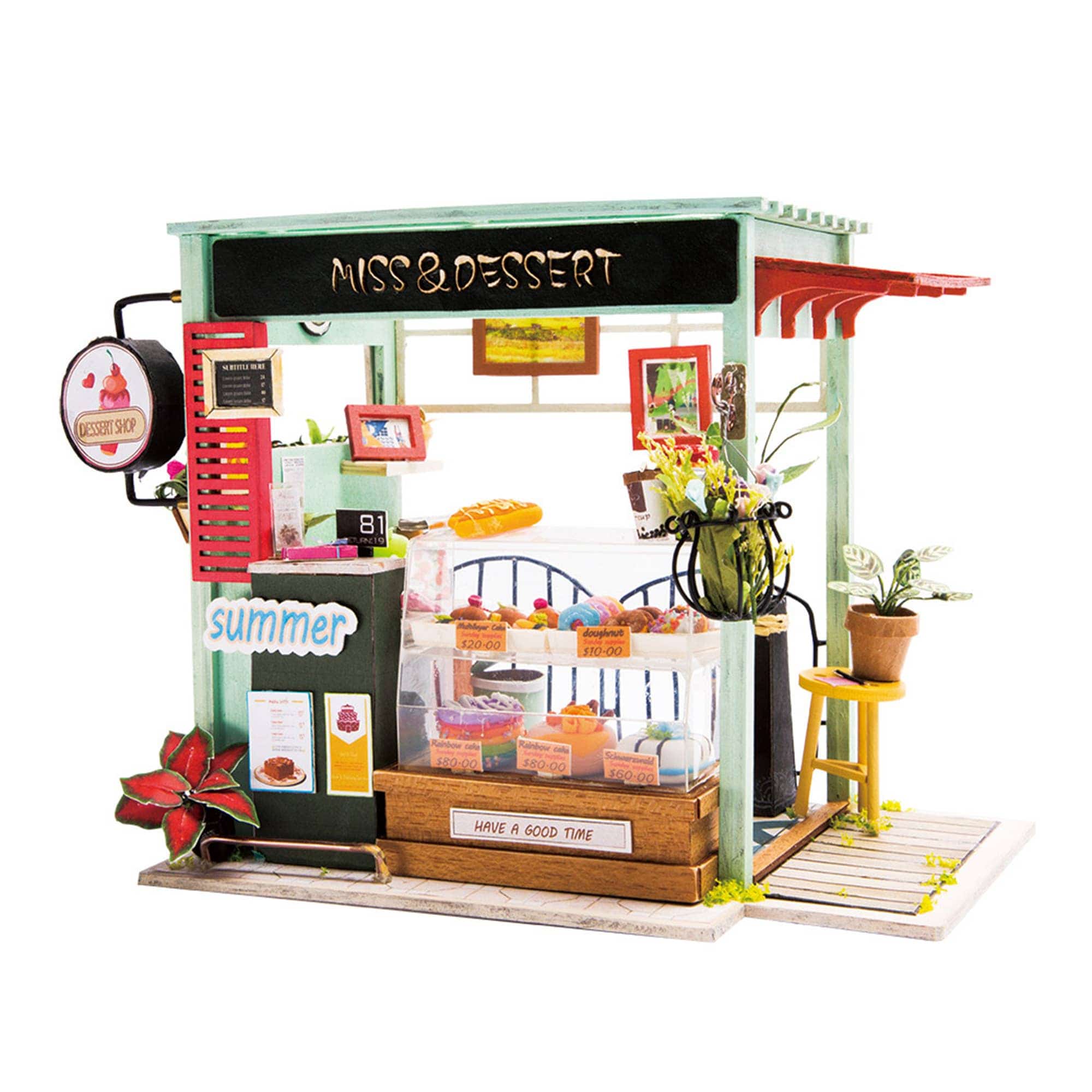 Hands Craft DGM06, Ice Cream Station DIY Miniature Dollhouse Kit Kawaii Gifts 819887027327