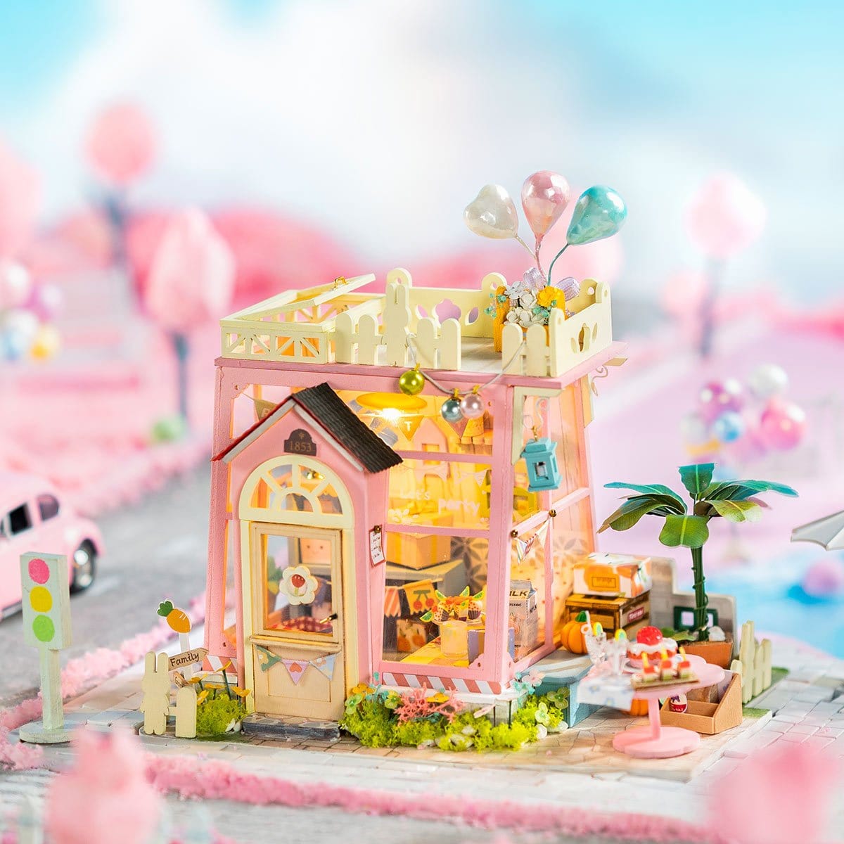 Hands Craft DIY Miniature Dollhouse Kit: Holiday Party Time Kawaii Gifts 850026738438