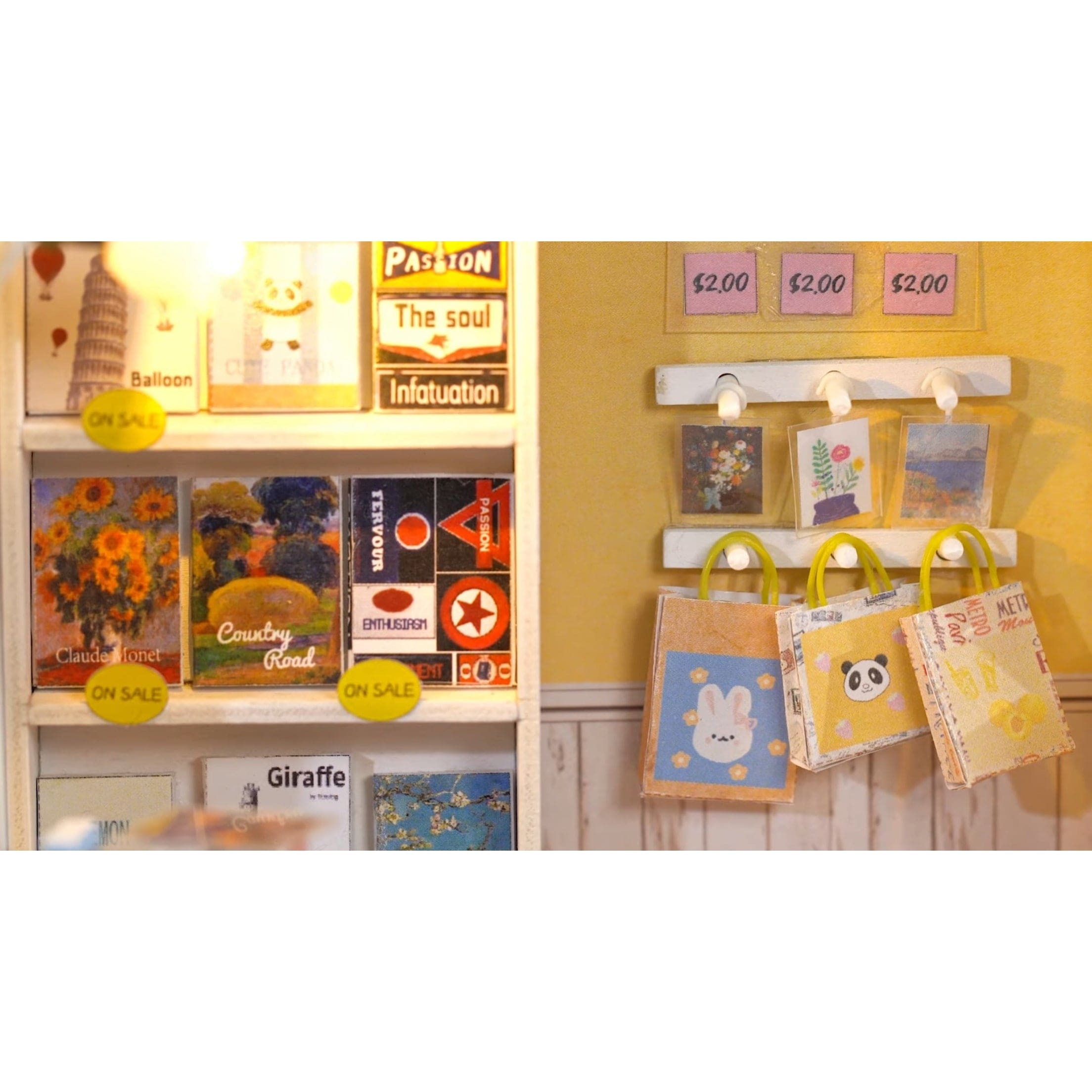 Hands Craft DIY Miniature Dollhouse Kit: Mind-Find Bookstore Kawaii Gifts 850026738421