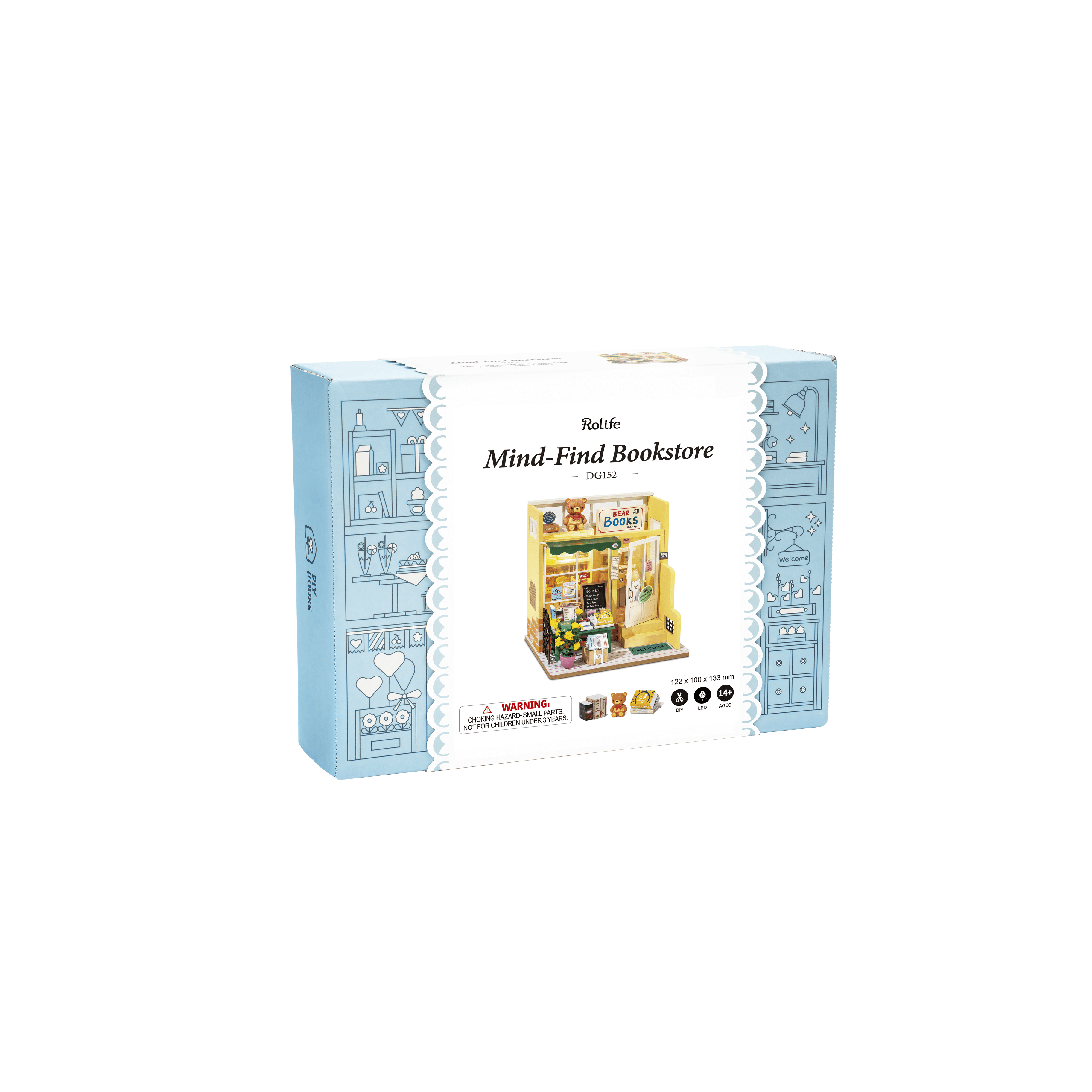 Hands Craft DIY Miniature Dollhouse Kit: Mind-Find Bookstore Kawaii Gifts 850026738421