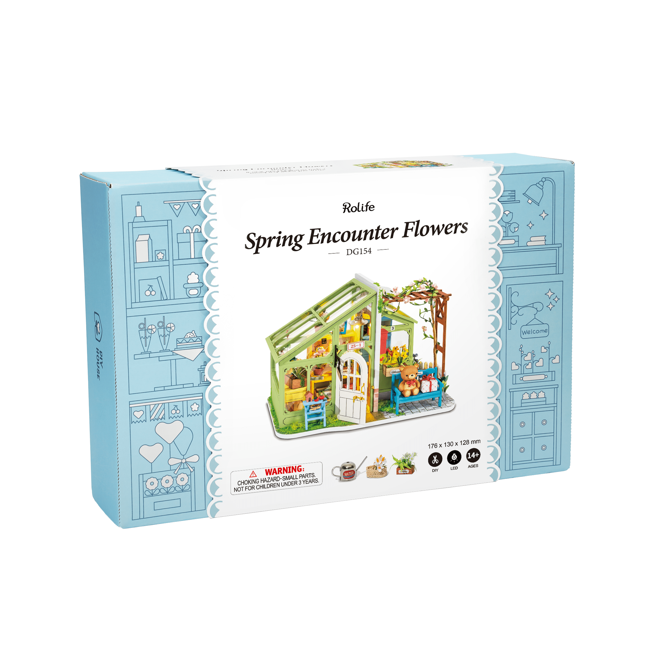 Hands Craft DIY Miniature Dollhouse Kit: Spring Encounter Flowers Kawaii Gifts 850026738445