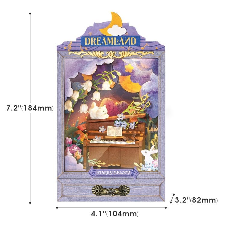 Hands Craft DIY Miniature House (Theater Box) Kit: Starry Melody With Drawer Kawaii Gifts