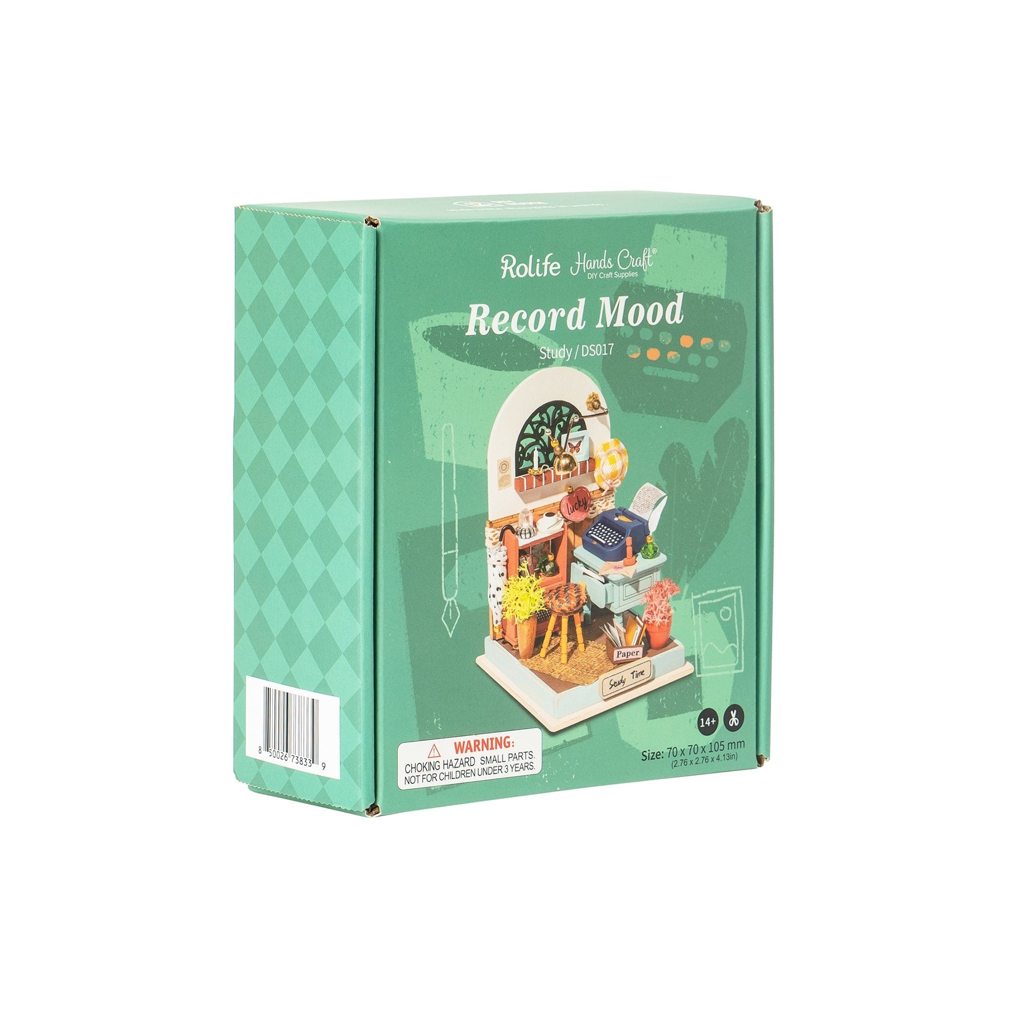 Hands Craft DS017, DIY Palm-Sized Miniature Dollhouse Kit: Record Mood (Study) Kawaii Gifts 850026738339