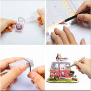 Hands Craft Happy Camper DIY Miniature Dollhouse Kit Kawaii Gifts 819887027303