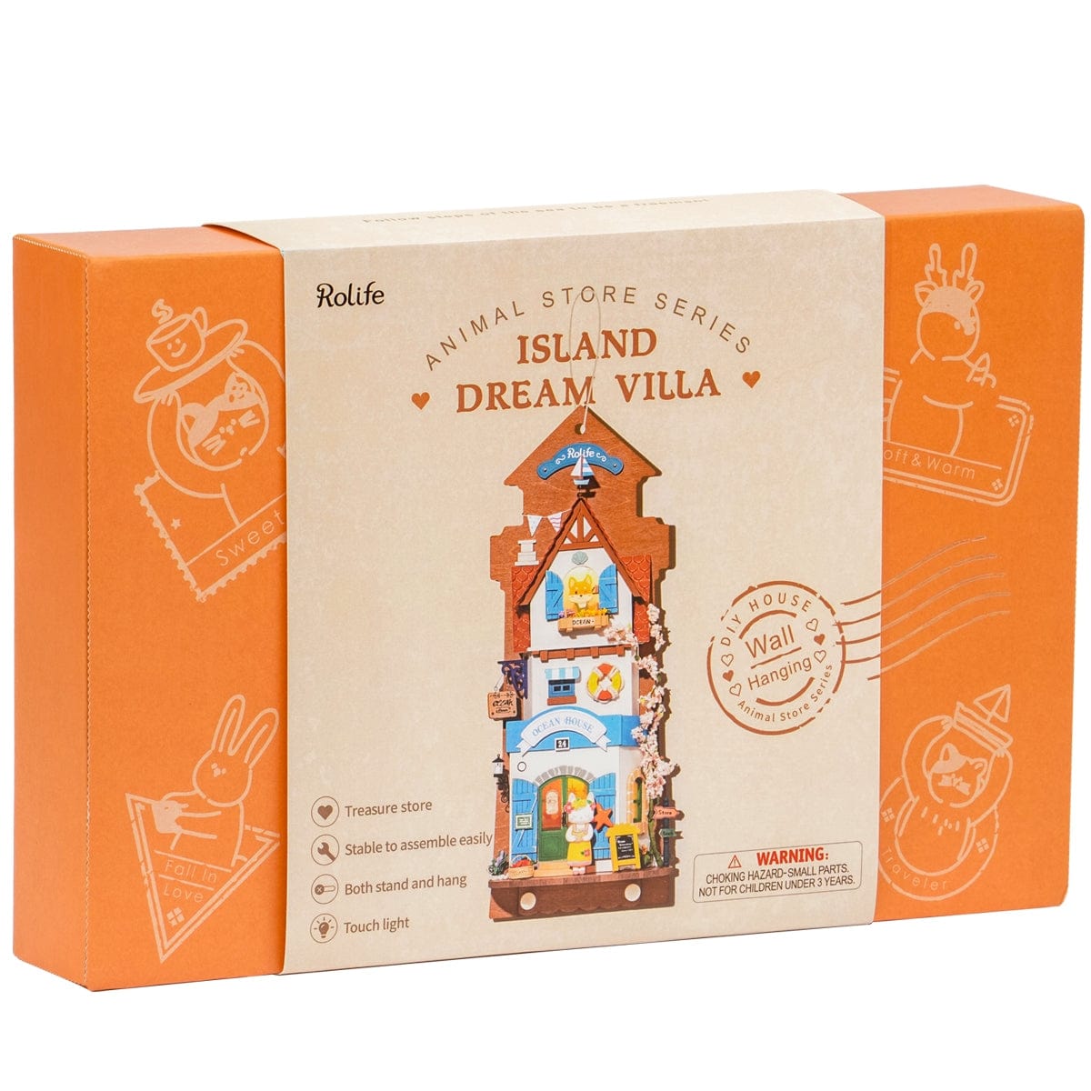Hands Craft Island Dream Villa DIY Miniature Wall Hanging Kit With Key Hangers Kawaii Gifts
